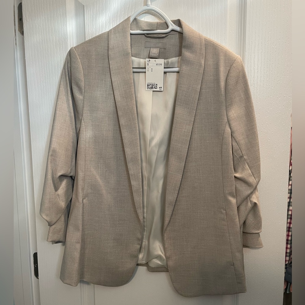 H&M Light Gray Textured Blazer